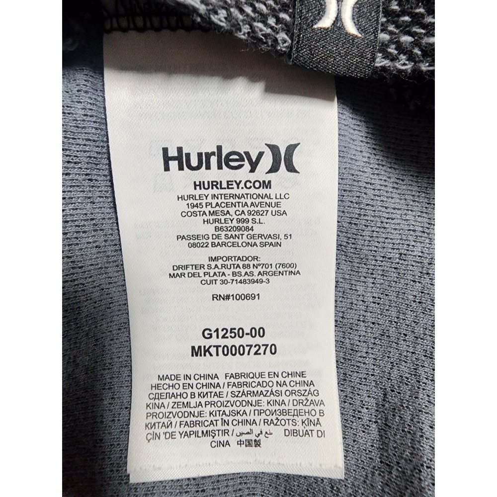 Hurley BKE Buckle Pullover Mens XL Crew Neck Black Gray Textured Long Sleeve - Picture 7 of 8